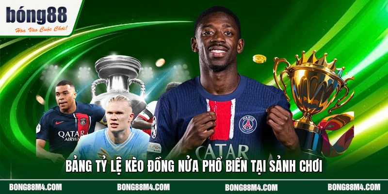 Bảng tỷ lệ kèo đồng nửa phổ biến tại sảnh chơi